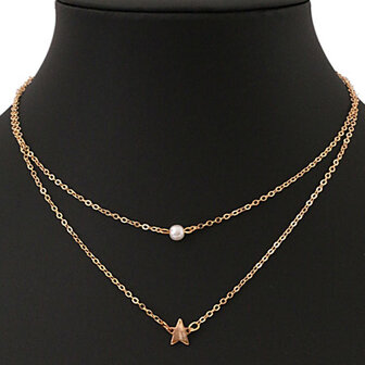 Necklace Star & Pearl Gold