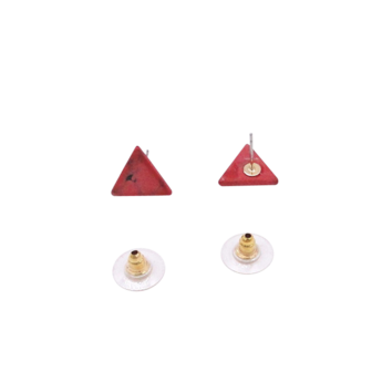 Red Triangle Earrings