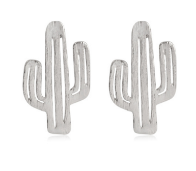 Silver Cactus Earrings