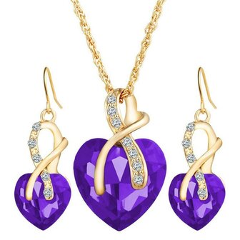 Glamour Heart Of Gold Set Purple