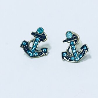 Earrings Anchor Diamonds Blue