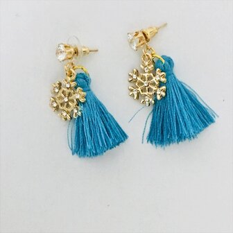 Earrings Brush Gold Meets Blue