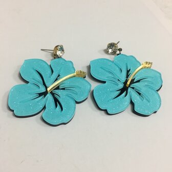 Big Blue Flower Earrings