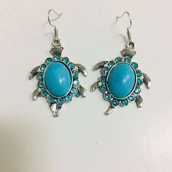 Blue Turtle Earrings
