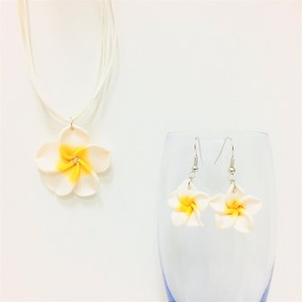 Hawaiian Flower Set White