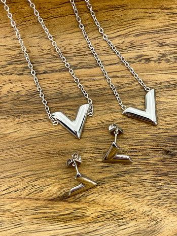 LV Jewelry Set Silver 4 unieke sieradenset