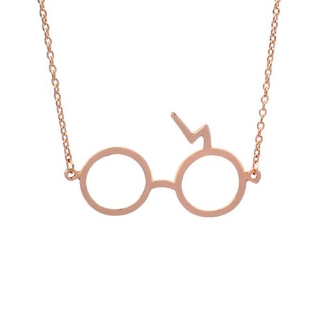 Necklace Round Glasses Gold