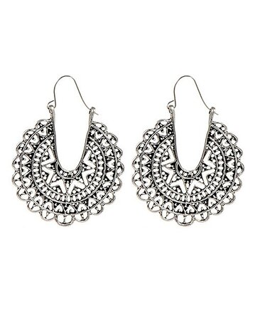 Earrings Big Silver Round