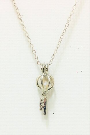 De Key Silver uit de Caged Pearl collectie van de Nigoja lijn biedt jou de klasse en luxe die je verdient. Deze mooie zilverkle