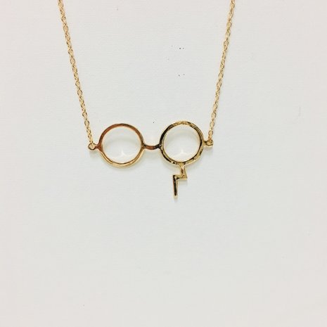 Necklace Round Glasses Gold