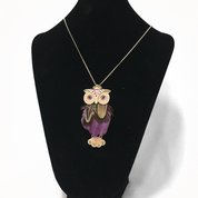 Necklace Purper Gold Owl