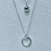 Necklace Tripple Round Silver