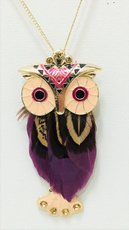 Necklace Purper Gold Owl