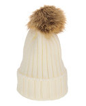 Cute Fuzzy Ball White Cap