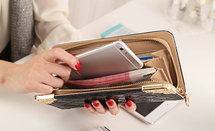 Lady Wallet Clutch Style Blue Gold