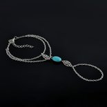 Multi Chain Slave Bracelet Silver Turquois