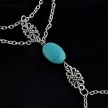 Multi Chain Slave Bracelet Silver Turquois