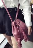 B Nice Vintage Red Tassel Bag