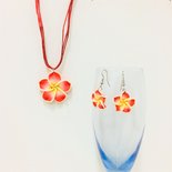 Hawaiian Flower Set Red