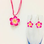 Hawaiian Flower Set Fuchsia