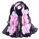 Floral Shawl Black Pink