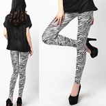 Zebra Legging Black White