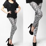 Zebra Legging Black White