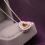 Double Hearts Gold Silver