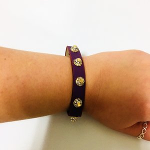 Bracelet Diamond Purple Leather