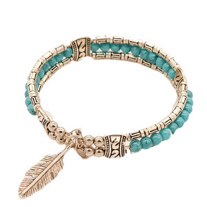 Bracelet Bohemian Gypsy Bangle Blue Bead